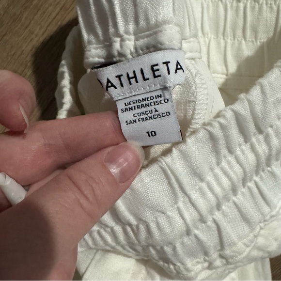 NWT ATHLETA CABO LINEN WIDE LEG PANT WHITE SZ 10 - Picture 4 of 6
